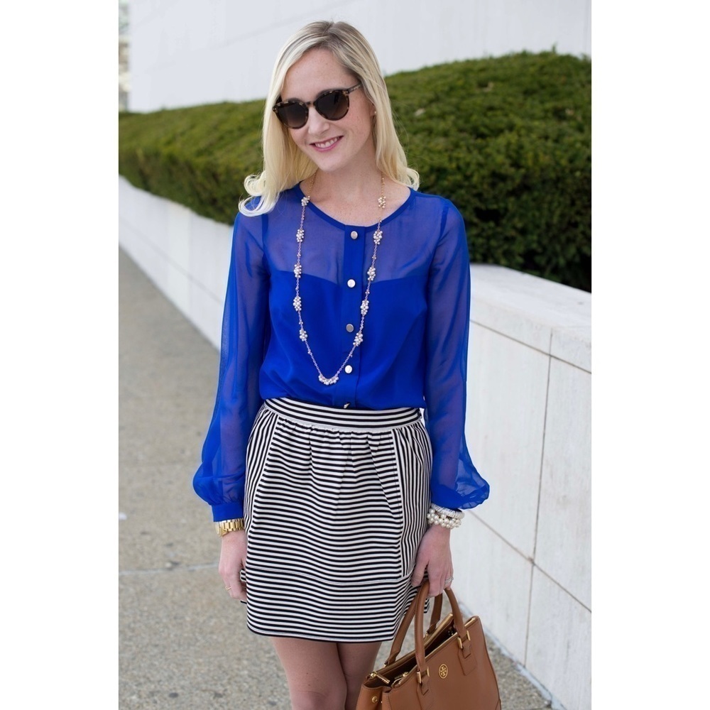 Madewell Ponte Swivel Stripe mini skirt size 0